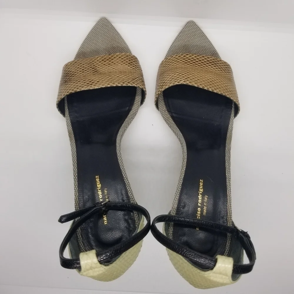 Narciso Rodriguez snakeskin wedge sandals